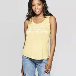 Grayson Threads Yellow Graphic Tank Top